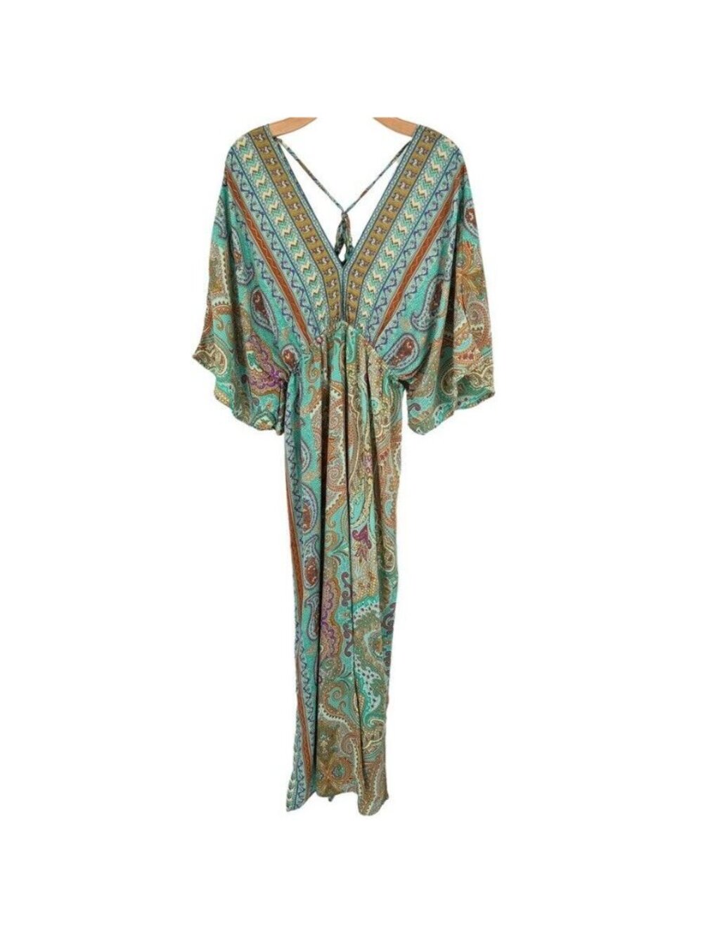 Cienna Venus Green Silk Blend Maxi Dress Women's Size XL  /  large new $98 - Picture 6 of 12